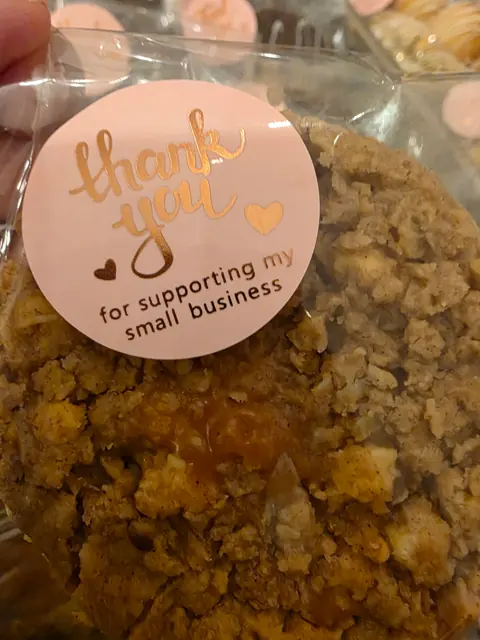 Cookies, packed with a thank-you